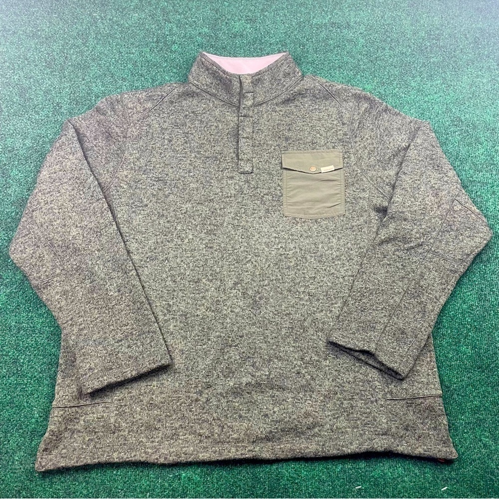 Woolrich Mens Quarter Snap Fleece Lined Pullover Jacket Sweater Green Size XXL